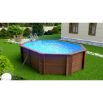 Деревянный сборный бассейн Селенга" 500 х 370 х 115 см от Кристалл глубиной 115 см, овальный морозоустойчивый
