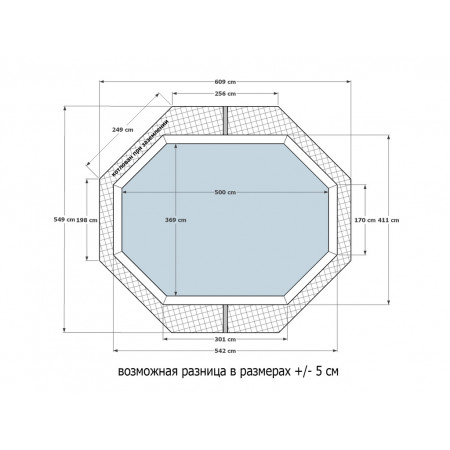 Деревянный сборный бассейн Селенга" 500 х 370 х 130 см от Кристалл глубиной 130 см, овальный морозоустойчивый