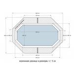 Деревянный сборный бассейн "Баргузин" 500 х 250 х 130  см от Кристалл глубиной 130 см, овальный морозоустойчивый