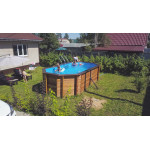 Деревянный сборный бассейн "Баргузин" 500 х 250 х 145  см от Кристалл глубиной 145 см, овальный морозоустойчивый