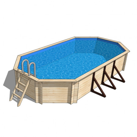 Деревянный сборный бассейн 770 х 400 см "Байкал-3" от Кристалл глубиной 130 см, овальный морозоустойчивый