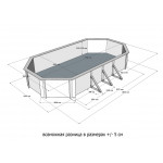 Деревянный сборный бассейн 770 х 400 см "Байкал-3" от Кристалл глубиной 115 см, овальный морозоустойчивый