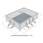 Деревянный сборный бассейн "Илим" 540 х 400 х 115  см от Кристалл глубиной 115 см, прямоугольник морозоустойчивый