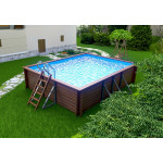 Деревянный сборный бассейн "Илим" 540 х 400 х 145  см от Кристалл глубиной 145 см, прямоугольник морозоустойчивый