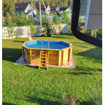 Деревянный сборный бассейн "Иркут" 400 х 250 х 130 см от Кристалл глубиной 130 см, овальный морозоустойчивый