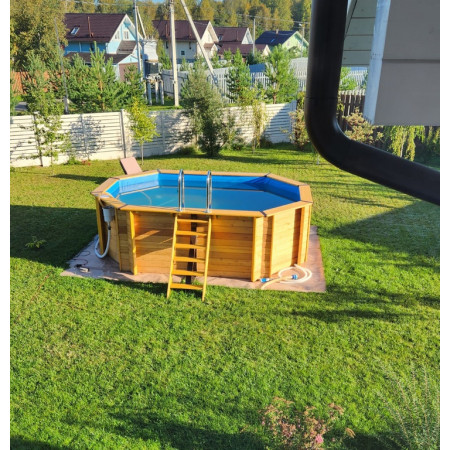 Деревянный сборный бассейн "Иркут" 400 х 250 х 145 см от Кристалл глубиной 145 см, овальный морозоустойчивый