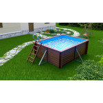 Деревянный сборный бассейн "Кая" 370 х 250 х 130  см от Кристалл глубиной 130 см, прямоугольник морозоустойчивый