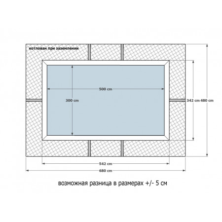 Деревянный сборный бассейн "Китой" 500 х 300 х 145  см от Кристалл глубиной 145 см, прямоугольник морозоустойчивый