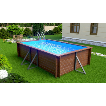 Деревянный сборный бассейн "Китой" 500 х 300 х 130  см от Кристалл глубиной 130 см, прямоугольник морозоустойчивый