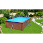 Деревянный сборный бассейн "Китой" 500 х 300 х 115  см от Кристалл глубиной 115 см, прямоугольник морозоустойчивый