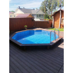 Деревянный сборный бассейн "Орон" 370 х 370 х 115  см от Кристалл глубиной 115 см, круглый морозоустойчивый