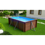 Деревянный сборный бассейн "Витим" 460 х 250 х 145  см от Кристалл глубиной 145 см, прямоугольник морозоустойчивый