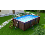 Деревянный сборный бассейн "Витим" 460 х 250 х 115  см от Кристалл глубиной 115 см, прямоугольник морозоустойчивый