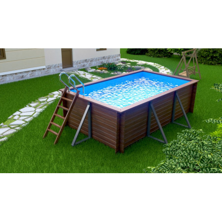 Деревянный сборный бассейн "Витим" 460 х 250 х 130  см от Кристалл глубиной 130 см, прямоугольник морозоустойчивый