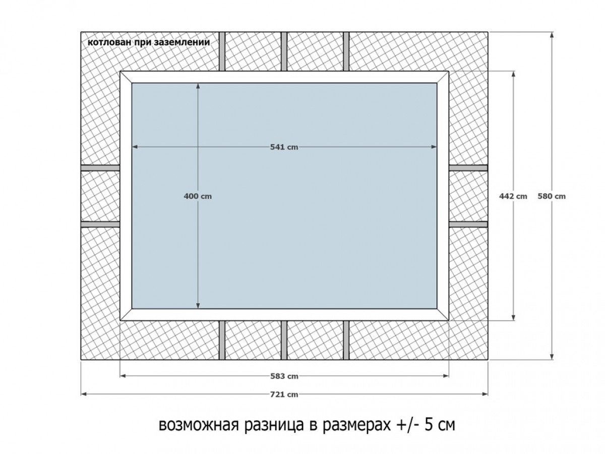 Деревянный сборный бассейн "Илим" 540 х 400 х 145 см от Кристалл глубиной 145 см, прямоугольник морозоустойчивый