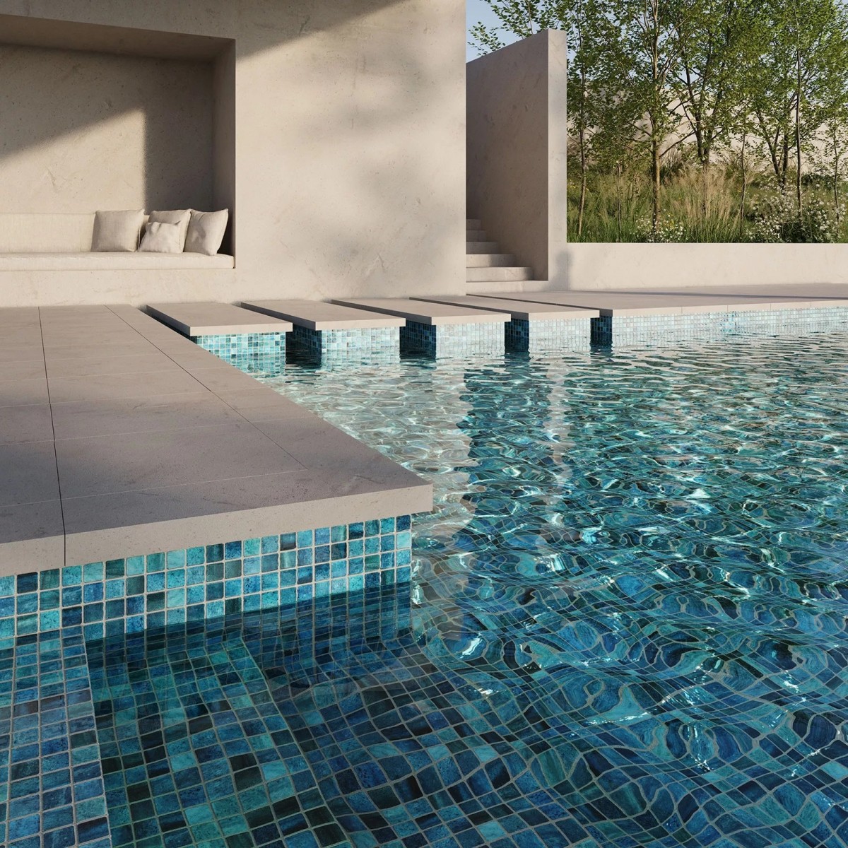 Мозаика стеклянная однотонная Ezarri Gemma Kyanite