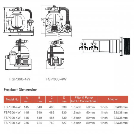Фильтровальная установка Aquaviva FSP300-ST33/88030202
